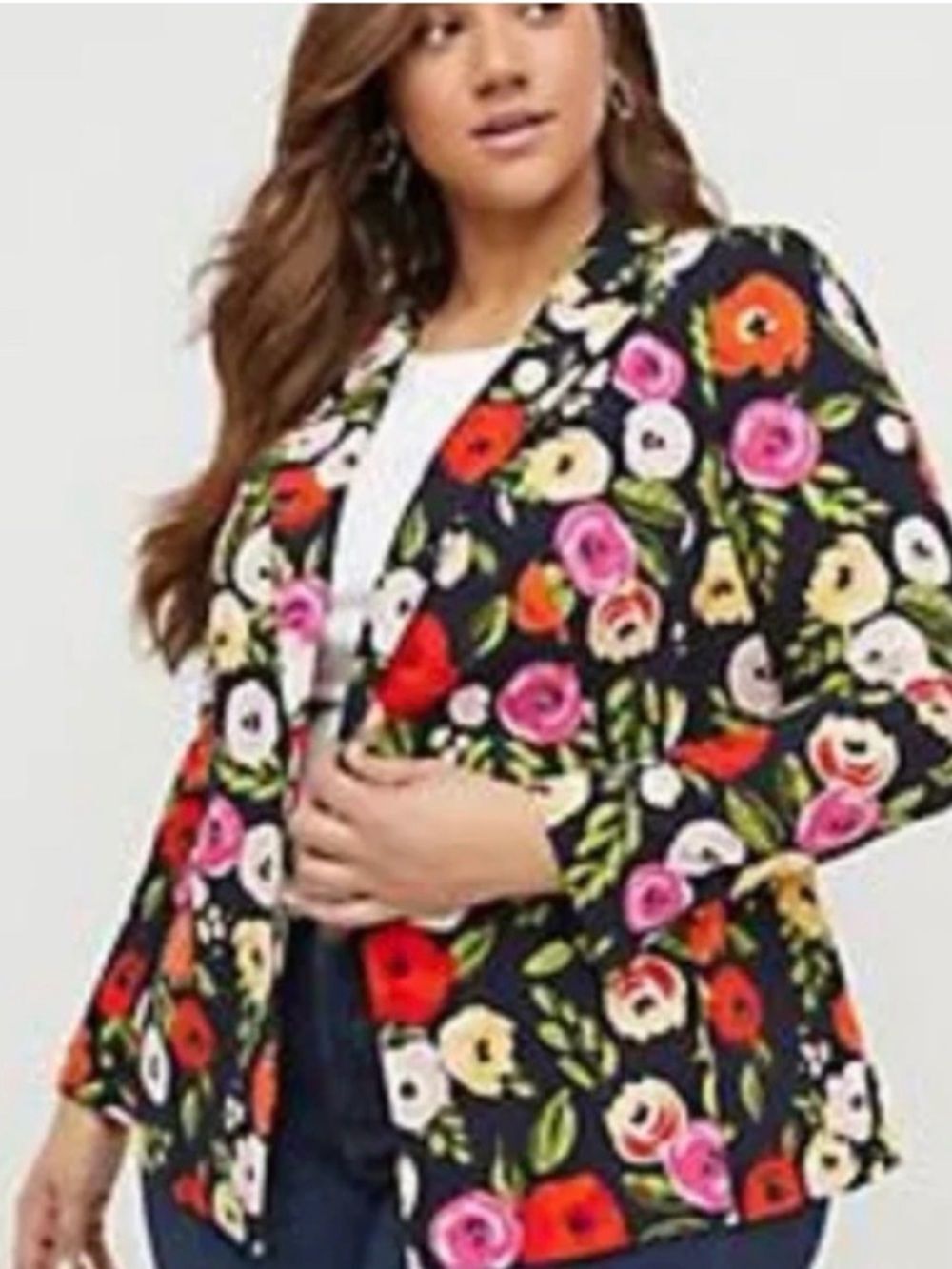 Lane Bryant The Bryant Blazer Jacket size 16 Floral Multicolor Spring Summer NWT